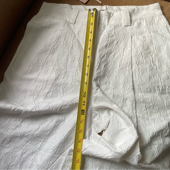 NWT Anthropologie Stella Nova Jill pants textured jacquard trouser barrel leg - Picture 10 of 11